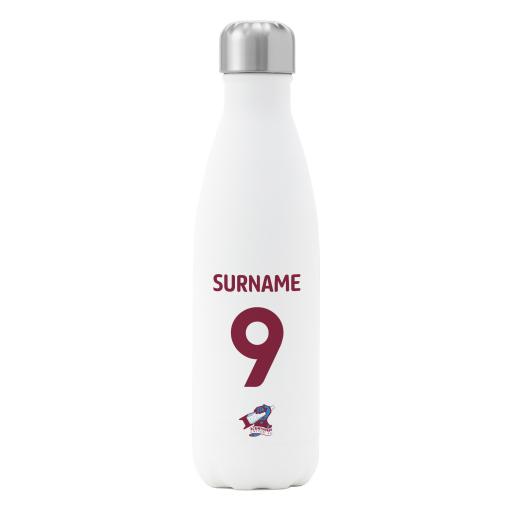 Scunthorpe United FC Back of Shirt Insulated Water Bottle - White