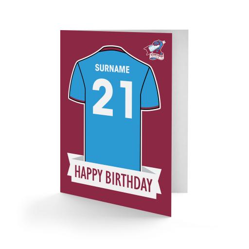 Scunthorpe United FC Shirt Birthday Card