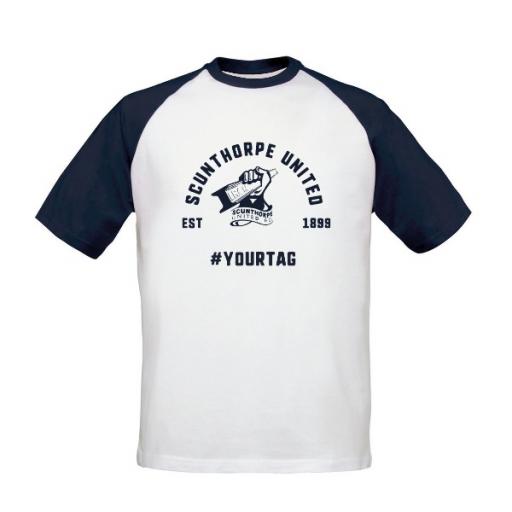 Scunthorpe United FC Vintage Hashtag Baseball T-Shirt